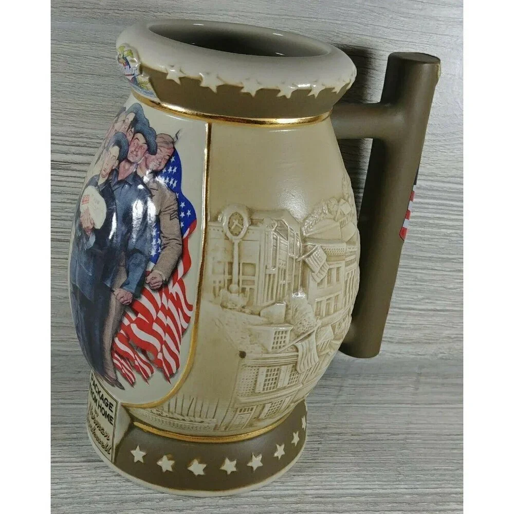 Miller Package Home By Norman Rockwell Collection Multicolor Textured Mug Stein
